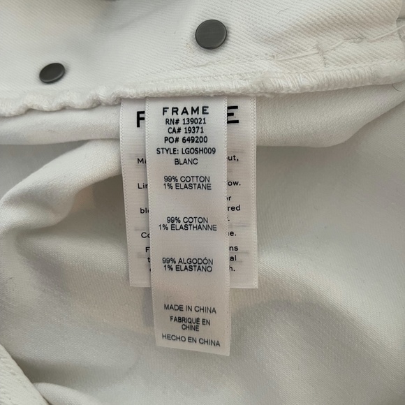 Frame Le Garcon White Short Overalls, M - Picture 2 of 13